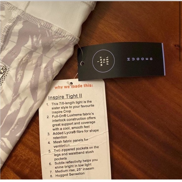 LULULEMON Inspire Tight II Leggings Palm Camo White Nimbus Size 4 NWT - Picture 4 of 4